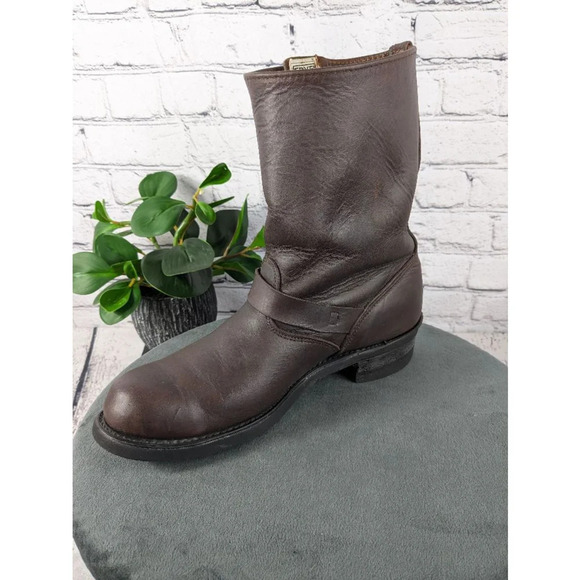 Frye Engineer Brown leather Boots 9M - Picture 8 of 16